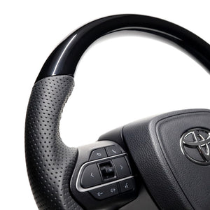 REAL ORIGINAL SERIES D SHAPE PIANO BLACK BLACK STITCH STEERING WHEEL FOR SUZUKI RANDY 90  TYK-PBW