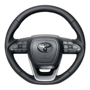 REAL ORIGINAL SERIES D SHAPE ALL LEATHER BLACK STITCH STEERING WHEEL FOR TOYOTA VOXY 90  TYK-LPB