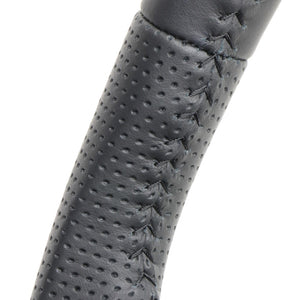 REAL ORIGINAL SERIES D SHAPE ALL LEATHER BLACK STITCH STEERING WHEEL FOR SUZUKI RANDY 90  TYK-LPB