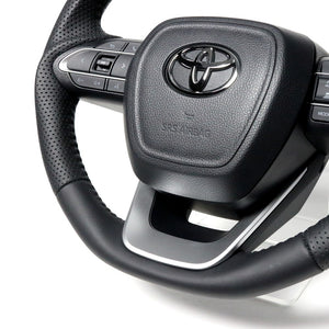 REAL ORIGINAL SERIES D SHAPE ALL LEATHER BLACK STITCH STEERING WHEEL FOR SUZUKI RANDY 90  TYK-LPB