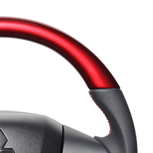 REAL ORIGINAL SERIES SOFT D SHAPE PEARL RED RED X BLACK EURO STITCH STEERING WHEEL FOR MAZDA FLARE WAGON MM53S  SZC-RDW-RD