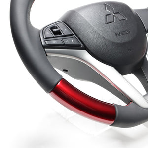 REAL ORIGINAL SERIES SOFT D SHAPE PEARL RED RED X BLACK EURO STITCH STEERING WHEEL FOR MAZDA FLARE WAGON MM53S  SZC-RDW-RD