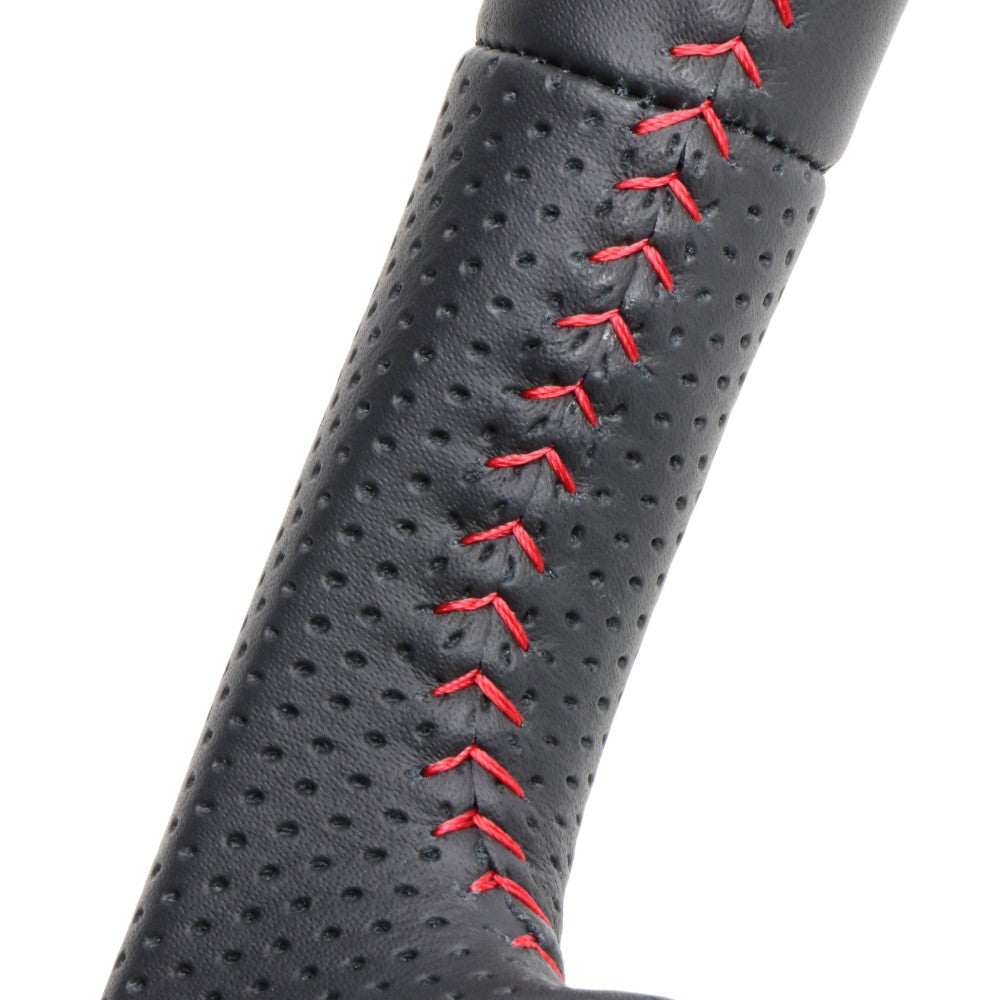 REAL ORIGINAL SERIES SOFT D SHAPE ALL LEATHER RED STITCH STEERING WHEEL FOR SUBARU SAMBAR TRUCK S500J:LATE S510J:LATE DIB-LPB-RD