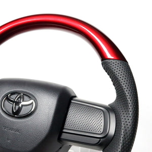 REAL ORIGINAL SERIES SOFT D SHAPE PEARL RED BLACK STITCH STEERING WHEEL FOR DAIHATSU ATRAI S700V S710V  DIB-RDW-BK