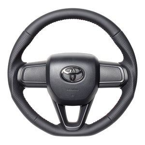 REAL ORIGINAL SERIES SOFT D SHAPE ALL LEATHER RED STITCH STEERING WHEEL FOR DAIHATSU ATRAI S700V S710V  DIB-LPB-RD