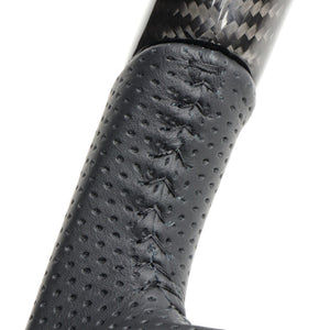 REAL ORIGINAL SERIES SOFT D SHAPE BLACK CARBON BLACK STITCH STEERING WHEEL FOR SUBARU CHIFFON LA650F LA660F DIB-BKC-BK