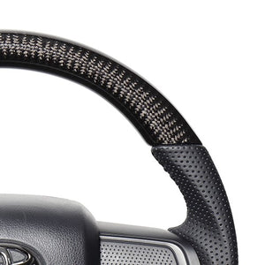 REAL ORIGINAL SERIES SOFT D SHAPE BLACK CARBON BLACK STITCH STEERING WHEEL FOR SUBARU SAMBAR TRUCK S500J:LATE S510J:LATE DIB-BKC-BK