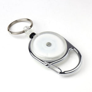 REAL REEL KEYCHAIN WITH REAL LOGO SMALL WHITE REAL-REEL-WH