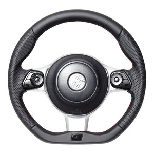 REAL ORIGINAL SERIES EMBLEM TYPE ALL LEATHER RED X BLACK EURO STITCH STEERING WHEEL FOR TOYOTA 86 ZN6 KOUKI GRM-LPB-RD