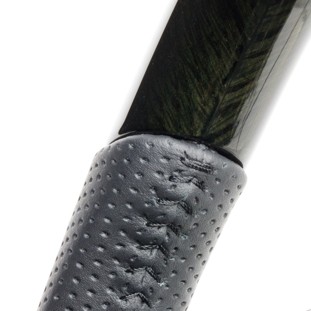 REAL ORIGINAL SERIES SOFT D SHAPE 38B BLACK WOOD BLACK STITCH STEERING WHEEL FOR HONDA N-WGN JH3 JH4 HND-38BBKW