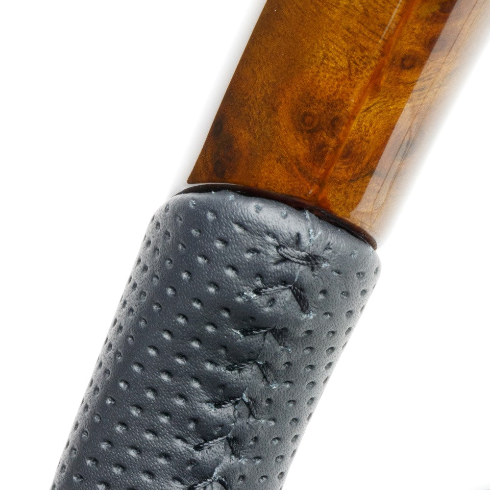 REAL ORIGINAL SERIES SOFT D SHAPE 42 BROWN WOOD BLACK STITCH STEERING WHEEL FOR HONDA N-ONE JG3 JG4  HND-42BRW