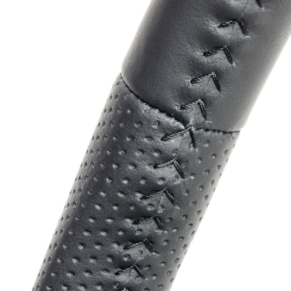 REAL ORIGINAL SERIES SOFT D SHAPE ALL LEATHER BLACK STITCH STEERING WHEEL FOR HONDA N-ONE JG3 JG4  HND-LPB