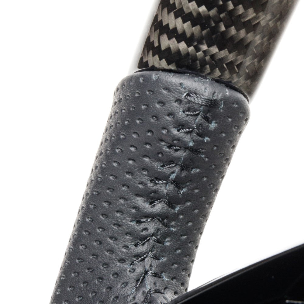 REAL ORIGINAL SERIES SOFT D SHAPE BLACK CARBON BLACK STITCH STEERING WHEEL FOR HONDA N-BOX JF3 JF4 HNC-BKC-BK