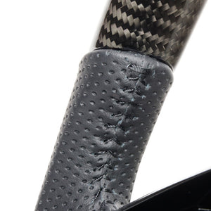REAL ORIGINAL SERIES SOFT D SHAPE BLACK CARBON BLACK STITCH STEERING WHEEL FOR HONDA N-BOX JF3 JF4 HNC-BKC-BK