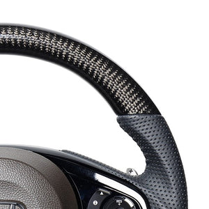 REAL ORIGINAL SERIES SOFT D SHAPE BLACK CARBON BLACK STITCH STEERING WHEEL FOR HONDA N-BOX JF3 JF4 HNC-BKC-BK