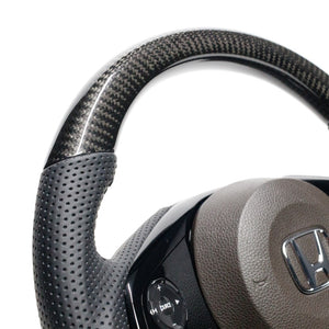 REAL ORIGINAL SERIES SOFT D SHAPE BLACK CARBON BLACK STITCH STEERING WHEEL FOR HONDA N-BOX JF3 JF4 HNC-BKC-BK