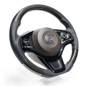 REAL ORIGINAL SERIES SOFT D SHAPE BLACK CARBON BLACK STITCH STEERING WHEEL FOR HONDA N-BOX JF3 JF4 HNC-BKC-BK