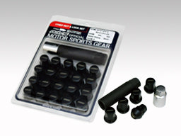 RAYS 17HEX Lock and Nut Set (RAYS mark) (16 Nuts, 4 locks) M12x1.5 Black