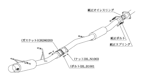 KAKIMOTO RACING EXHAUST HYPER FULLMEGA N1+Rev FOR SUBARU IMPREZA E GC8  B31302