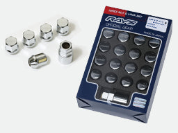 RAYS LOCK & NUT 19HEX NUT & LOCK SET (FOR L31 M12 5H) CHROME PLATED M12X1.5 FOR  7408-CHROME-M12-1-5-1