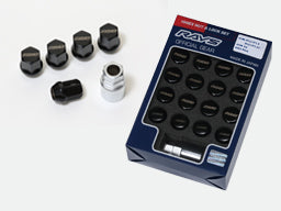 RAYS LOCK & NUT 19HEX NUT & LOCK SET (FOR L31 M12 5H) BLACK M12X1.25 FOR  7408-BLACK-M12-1-25-1