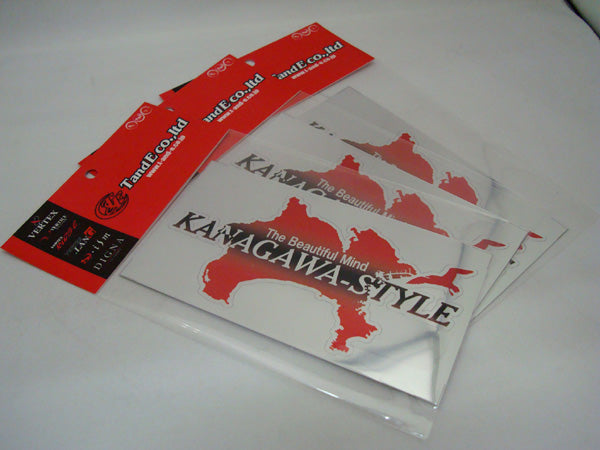 CAR MAKE T&E KANAGAWA-STYLE KANAGAWA STYLE STICKER CHROME PLATED RED FOR  CARMAKETE-02855