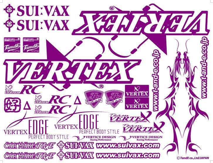 CAR MAKE T&E VERTEX-RC STICKER LIMITED COLOR CHROME YELLOW [CY] VES- FOR  CARMAKETE-02065