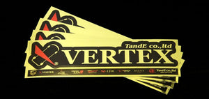 CAR MAKE T&E VERTEX STICKER VER3 W165×35MM (VERTEX LOGO CUT SIZE) GOLD PLATED FOR  CARMAKETE-02853