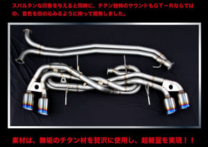 CAR MAKE T&E [R35 GT-R] LEGER FALL LEFT AND RIGHT DUAL FULL TITANIUM MUFFLER TORNADO FOR  CARMAKETE-02051
