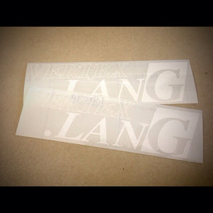 CAR MAKE T&E VERTEX LANG CUTOUT STICKER (W240MM H65MM) SILVER & RED FOR  CARMAKETE-02845
