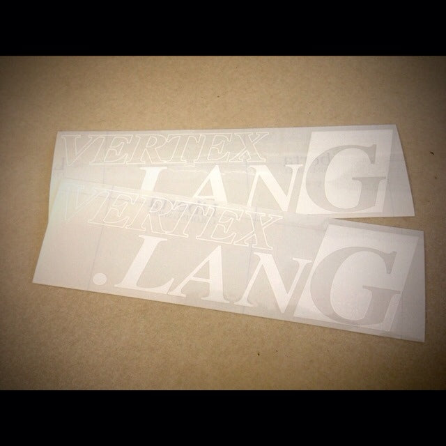 CAR MAKE T&E VERTEX LANG CUTOUT STICKER (W240MM H65MM) WHITE FOR  CARMAKETE-02844