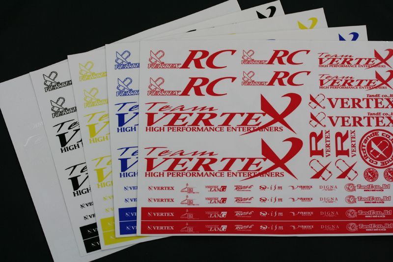 CAR MAKE T&E [VERTEX-RC] STICKER VER.2 YELLOW VES- FOR  CARMAKETE-02043