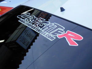 ZEROFIGHTER LOGO STICKER WHITE BORDER-BLACK-RED PLATED ZEROF-00025
