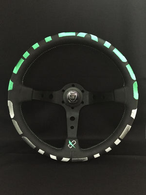 CAR MAKE T&E VERTEX STEERING WHEEL "VERTEX 1996 GREEN" 90MMDEEP 35Φ FOR  CARMAKETE-02009