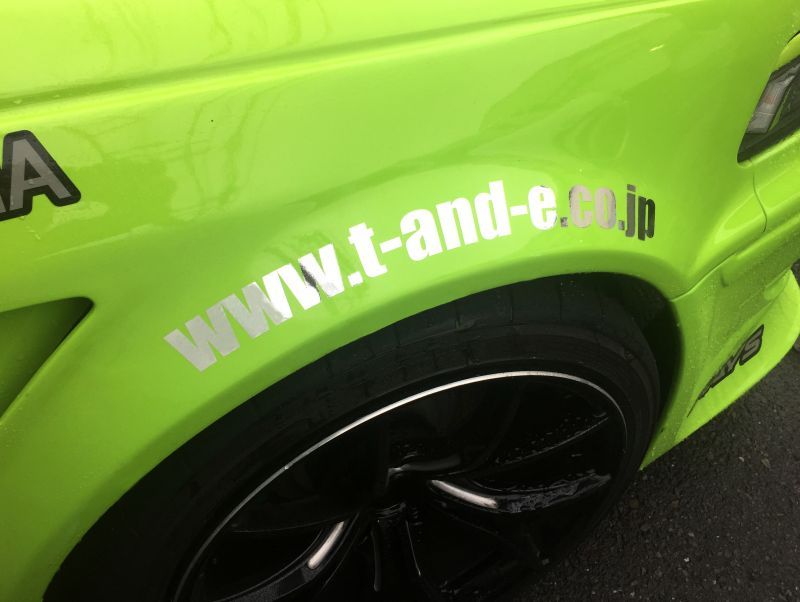 CAR MAKE T&E URL ROUND STICKER SET OF 2 (FOR FENDER) BLACK FOR  CARMAKETE-02877