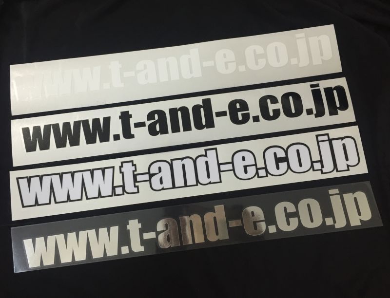 CAR MAKE T&E URL STICKER (W460MM) WHITE (BLACK EDGE) FOR  CARMAKETE-01999