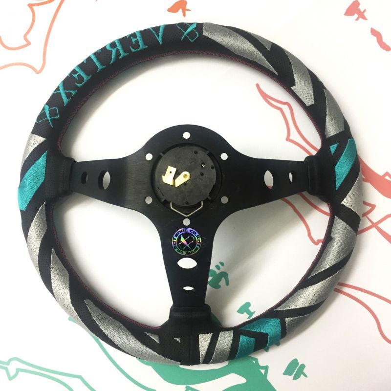 CAR MAKE T&E VERTEX STEERING WHEEL "VERTEX LINE LABYRINTH" 90MMDEEP 33Φ FOR  CARMAKETE-01224