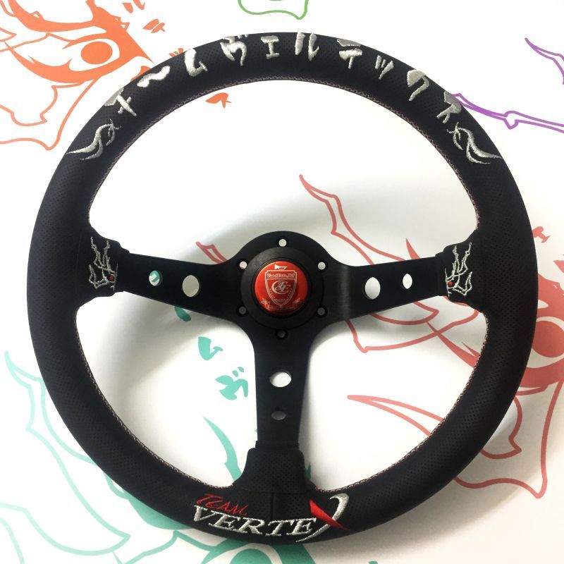 CAR MAKE T&E VERTEX VERSION KUMADORI 330MM DEEP STEERING WHEEL FOR  CARMAKETE-00001