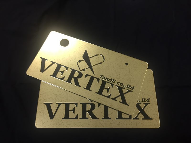 CAR MAKE T E VERTEX DECORATIVE PLATE JAPAN SIZE GOLD CHROME GOLD CHROME FOR CARMAKETE-01219