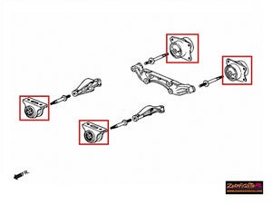 ZEROFIGHTER DIFFERENTIAL MOUNT 4-PIECE SET For  S2000 AP1 AP2 ZEROF-01067