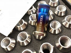 CAR MAKE T&E VERTEX 64 TITANIUM WHEEL NUTS M12 X P1.5 FOR  CARMAKETE-01208