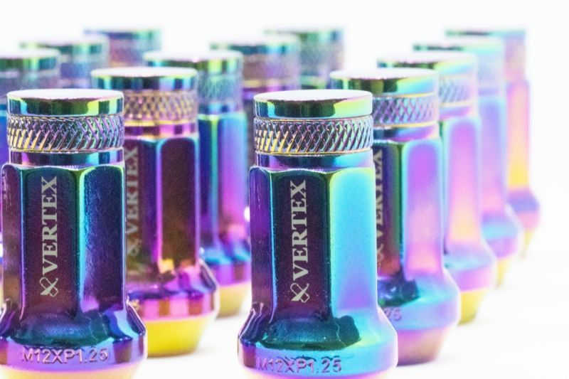 CAR MAKE T&E [AURORA KNURLING] VERTEX CHROMORY RACING NUT M12 X P1.25 20 PIECES N SET FOR  CARMAKETE-02126