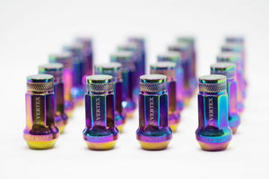 CAR MAKE T&E [AURORA KNURLING] VERTEX CHROMORY RACING NUT M12 X P1.5 16 PCS SET FOR  CARMAKETE-02127