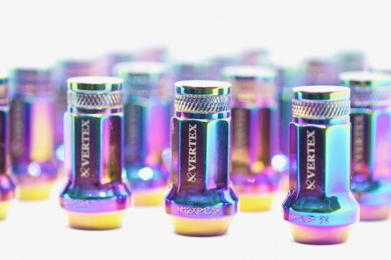 CAR MAKE T&E [AURORA KNURLING] VERTEX CHROMORY RACING NUT M12 X P1.5 20 PIECES N SET FOR  CARMAKETE-02128