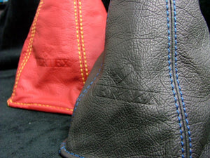 CAR MAKE T&E VERTEX LEATHER HAND BRAKE BOOTS NISSAN RED PINK THREAD C33 LAUREL A31 CEFIRO FOR  CARMAKETE-01001