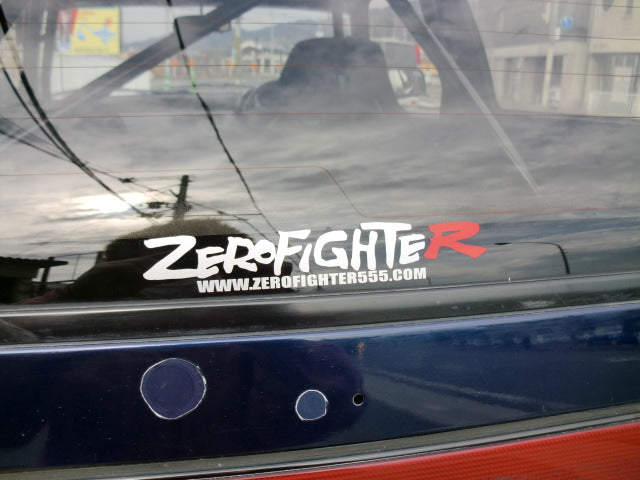 ZEROFIGHTER LOGO STICKER SILVER-RED W200 ZEROF-00016