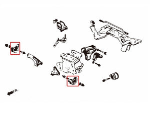 ZEROFIGHTER Fr LOWER ENGINE MOUNT L-R SET For CIVIC EG4 EG5 EG6 EK3 EK4 EK9 ZEROF-00845