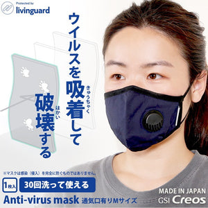 CAR MAKE T&E [ANTI-VIRUS MASK (VENT TYPE)] ADSORBS AND DESTROYS VIRUSES (WASHABLE AND REUSABLE) GSI CREOS [MADE IN JAPAN] M SIZE SINGLE ITEM GM20-82415 FOR  CARMAKETE-00170