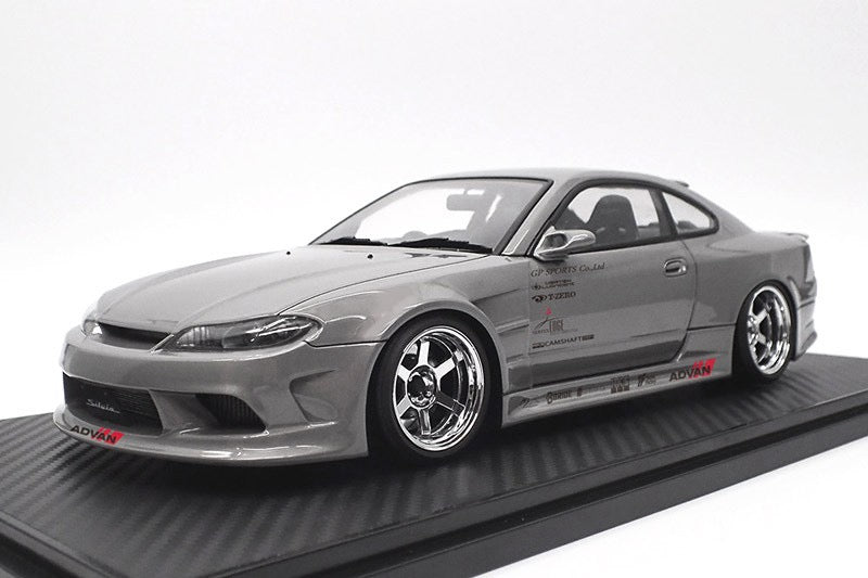 CAR MAKE T&E VERTEX EDGE S15 SILVIA DARK SILVER (1:18 SCALE) IG2003 FOR  CARMAKETE-00168