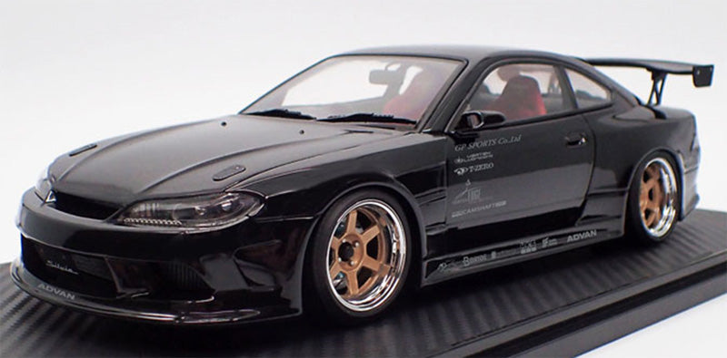 CAR MAKE T&E VERTEX EDGE S15 SILVIA BLACK, CARBON BONNET (1:18 SCALE) IG2005 FOR  CARMAKETE-03022